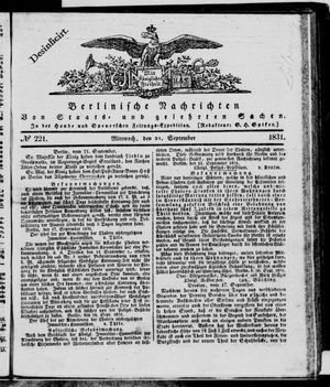 Berlinische Nachrichten von Staats- und gelehrten Sachen vom 21.09.1831