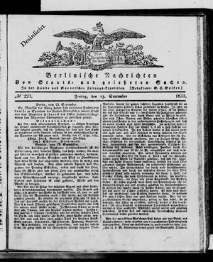 Berlinische Nachrichten von Staats- und gelehrten Sachen vom 23.09.1831