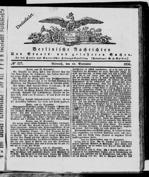 Berlinische Nachrichten von Staats- und gelehrten Sachen vom 28.09.1831