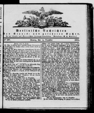 Berlinische Nachrichten von Staats- und gelehrten Sachen vom 19.12.1831