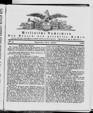 Berlinische Nachrichten von Staats- und gelehrten Sachen vom 05.01.1832