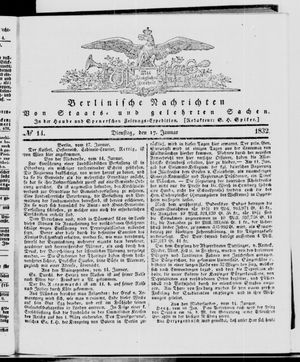Berlinische Nachrichten von Staats- und gelehrten Sachen vom 17.01.1832