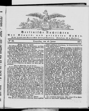 Berlinische Nachrichten von Staats- und gelehrten Sachen vom 26.01.1832