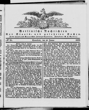 Berlinische Nachrichten von Staats- und gelehrten Sachen vom 28.01.1832