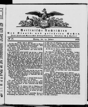 Berlinische Nachrichten von Staats- und gelehrten Sachen vom 13.02.1832
