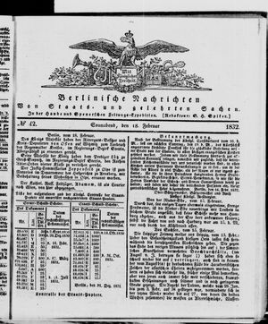 Berlinische Nachrichten von Staats- und gelehrten Sachen vom 18.02.1832