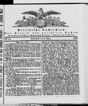 Berlinische Nachrichten von Staats- und gelehrten Sachen vom 03.03.1832