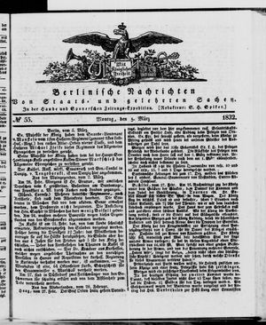 Berlinische Nachrichten von Staats- und gelehrten Sachen vom 05.03.1832
