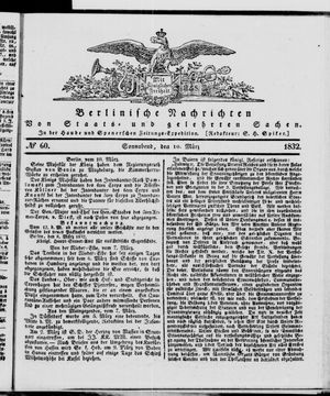 Berlinische Nachrichten von Staats- und gelehrten Sachen vom 10.03.1832