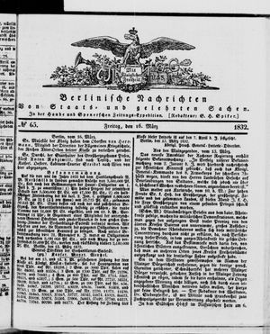 Berlinische Nachrichten von Staats- und gelehrten Sachen vom 16.03.1832