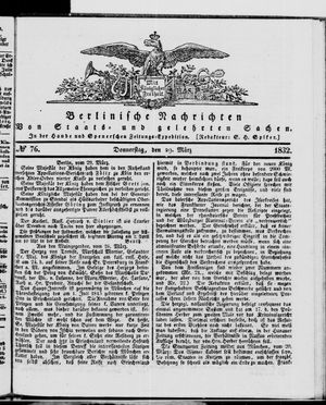 Berlinische Nachrichten von Staats- und gelehrten Sachen vom 29.03.1832