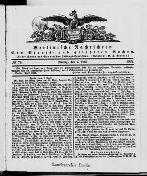 Berlinische Nachrichten von Staats- und gelehrten Sachen vom 02.04.1832