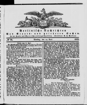 Berlinische Nachrichten von Staats- und gelehrten Sachen vom 24.04.1832