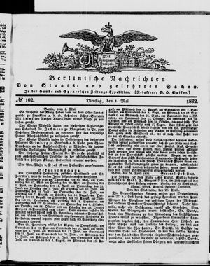 Berlinische Nachrichten von Staats- und gelehrten Sachen vom 01.05.1832
