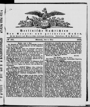 Berlinische Nachrichten von Staats- und gelehrten Sachen vom 02.05.1832