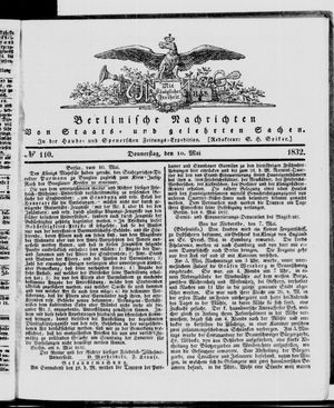 Berlinische Nachrichten von Staats- und gelehrten Sachen vom 10.05.1832