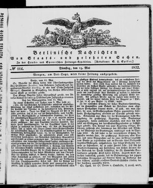 Berlinische Nachrichten von Staats- und gelehrten Sachen vom 15.05.1832