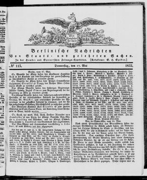 Berlinische Nachrichten von Staats- und gelehrten Sachen vom 17.05.1832