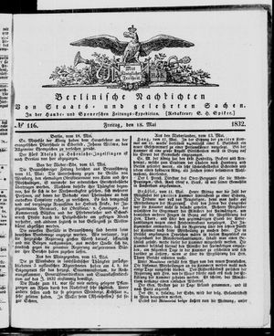 Berlinische Nachrichten von Staats- und gelehrten Sachen vom 18.05.1832