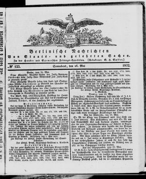 Berlinische Nachrichten von Staats- und gelehrten Sachen vom 26.05.1832