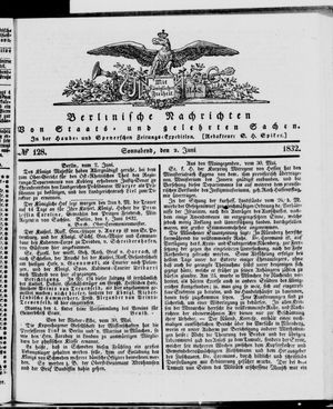 Berlinische Nachrichten von Staats- und gelehrten Sachen vom 02.06.1832