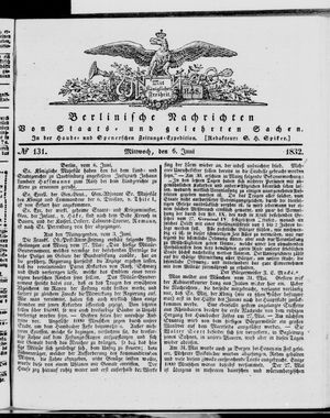 Berlinische Nachrichten von Staats- und gelehrten Sachen vom 06.06.1832