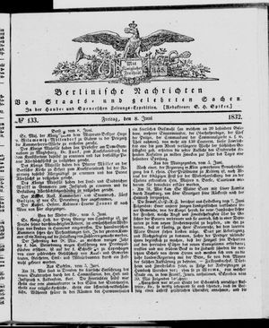 Berlinische Nachrichten von Staats- und gelehrten Sachen vom 08.06.1832