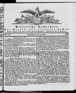 Berlinische Nachrichten von Staats- und gelehrten Sachen vom 23.06.1832
