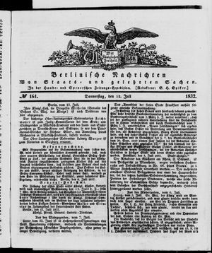 Berlinische Nachrichten von Staats- und gelehrten Sachen vom 12.07.1832