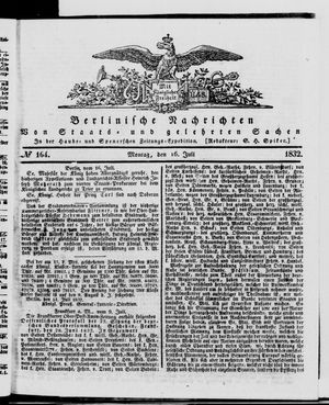 Berlinische Nachrichten von Staats- und gelehrten Sachen vom 16.07.1832