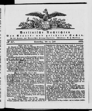 Berlinische Nachrichten von Staats- und gelehrten Sachen on Jul 19, 1832