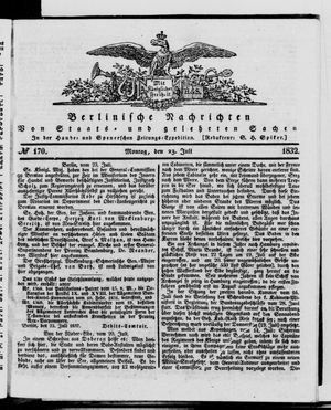 Berlinische Nachrichten von Staats- und gelehrten Sachen vom 23.07.1832