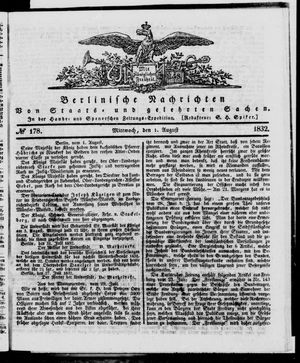 Berlinische Nachrichten von Staats- und gelehrten Sachen vom 01.08.1832
