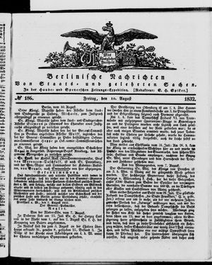 Berlinische Nachrichten von Staats- und gelehrten Sachen on Aug 10, 1832