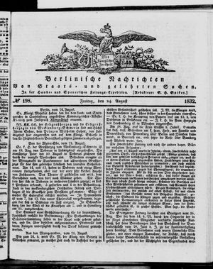 Berlinische Nachrichten von Staats- und gelehrten Sachen vom 24.08.1832