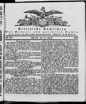 Berlinische Nachrichten von Staats- und gelehrten Sachen vom 29.08.1832