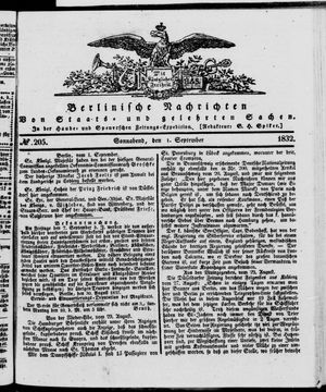 Berlinische Nachrichten von Staats- und gelehrten Sachen vom 01.09.1832