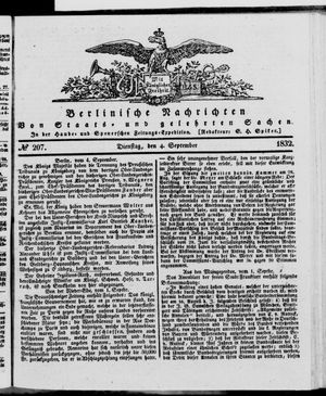 Berlinische Nachrichten von Staats- und gelehrten Sachen vom 04.09.1832