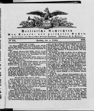 Berlinische Nachrichten von Staats- und gelehrten Sachen vom 02.10.1832