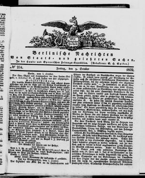 Berlinische Nachrichten von Staats- und gelehrten Sachen vom 05.10.1832