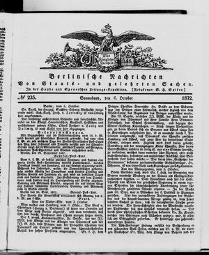 Berlinische Nachrichten von Staats- und gelehrten Sachen vom 06.10.1832