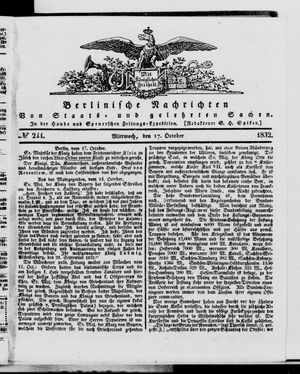 Berlinische Nachrichten von Staats- und gelehrten Sachen vom 17.10.1832