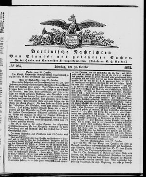 Berlinische Nachrichten von Staats- und gelehrten Sachen vom 30.10.1832