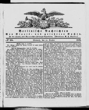 Berlinische Nachrichten von Staats- und gelehrten Sachen vom 31.10.1832
