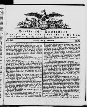 Berlinische Nachrichten von Staats- und gelehrten Sachen vom 05.11.1832