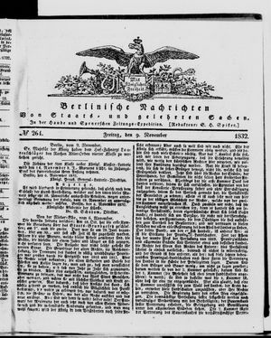 Berlinische Nachrichten von Staats- und gelehrten Sachen vom 09.11.1832