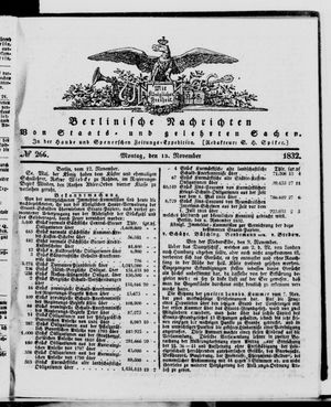 Berlinische Nachrichten von Staats- und gelehrten Sachen vom 12.11.1832