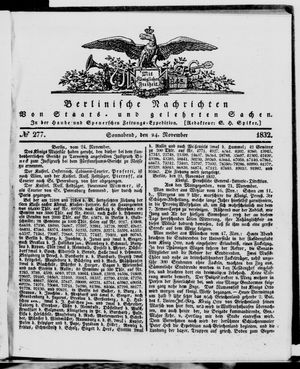 Berlinische Nachrichten von Staats- und gelehrten Sachen vom 24.11.1832