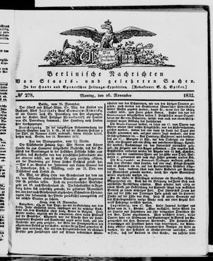 Berlinische Nachrichten von Staats- und gelehrten Sachen vom 26.11.1832