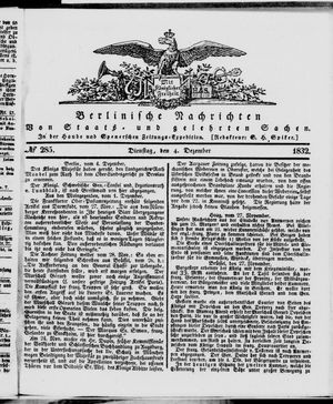 Berlinische Nachrichten von Staats- und gelehrten Sachen vom 04.12.1832